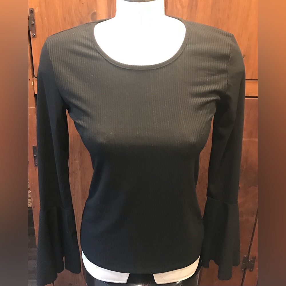New ! Nasty Gal Black Long Sleeve Top - Size Large